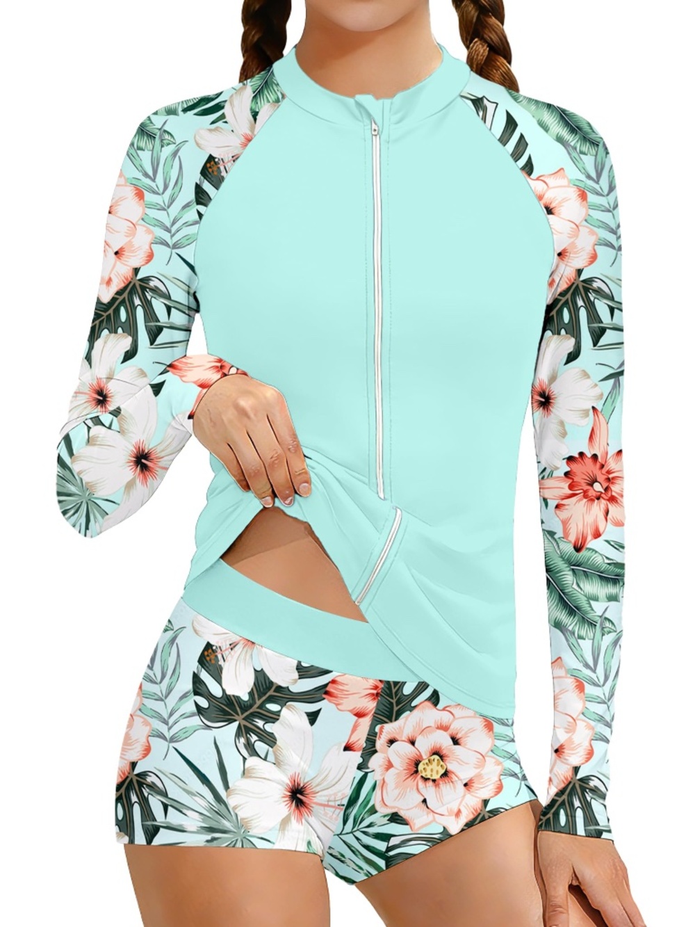 AGAPENG Girls Rash Guard Swimsuit 2 Piece (14-16 Years)